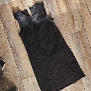Ann Taylor Black Textured Mini Dress